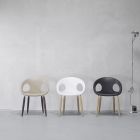 Židle do obývacího pokoje z technopolymeru a dřeva Made in Italy 2 kusy - Yuri Viadurini