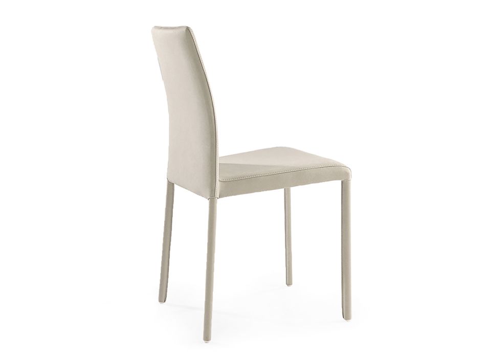 Židle do obývacího pokoje z pískové tkaniny a oceli Made in Italy - Cigno Viadurini