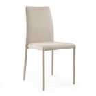 Židle do obývacího pokoje z pískové tkaniny a oceli Made in Italy - Cigno Viadurini