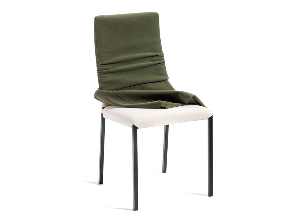 Židle do obývacího pokoje ze zelené látky Made in Italy - Fiorito Viadurini