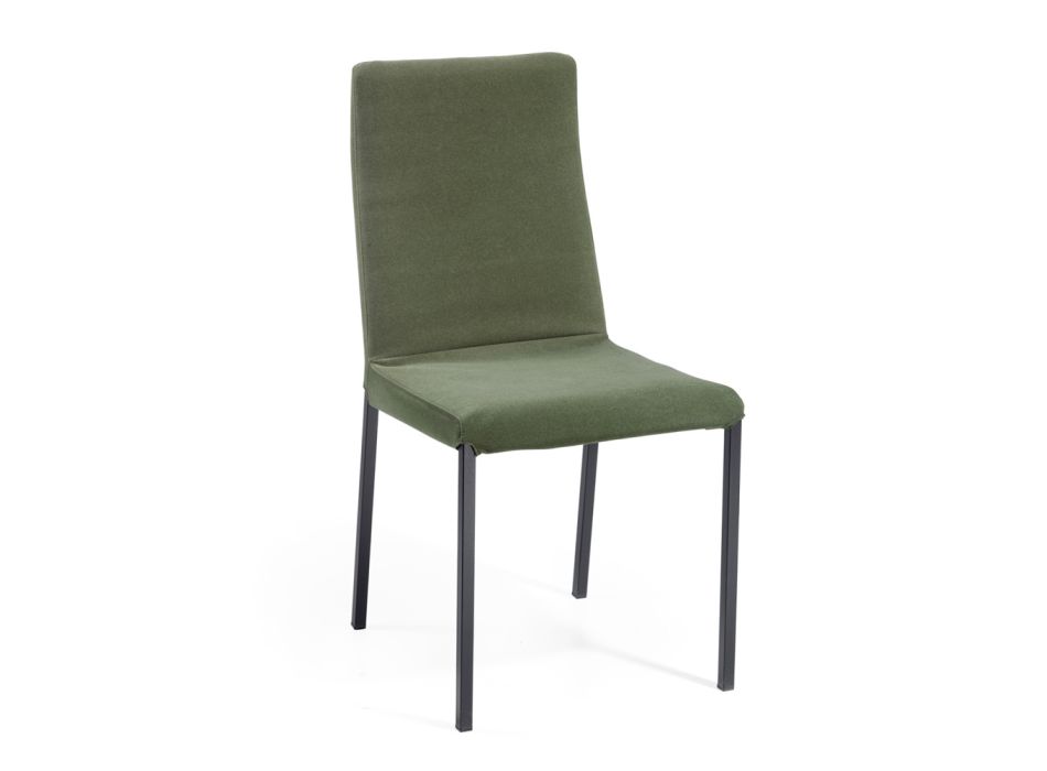 Židle do obývacího pokoje ze zelené látky Made in Italy - Fiorito Viadurini