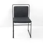 Židle do obývacího pokoje z látky a laku Made in Italy - Uralia Viadurini