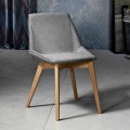 Moderní židle z tkaniny a dřeva pro obývací pokoj vyrobený v Itálii, Oriella