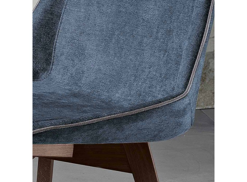 Obývací pokoj židle v látce a moderní dřevo vyrobené v Itálii, Oriella Viadurini