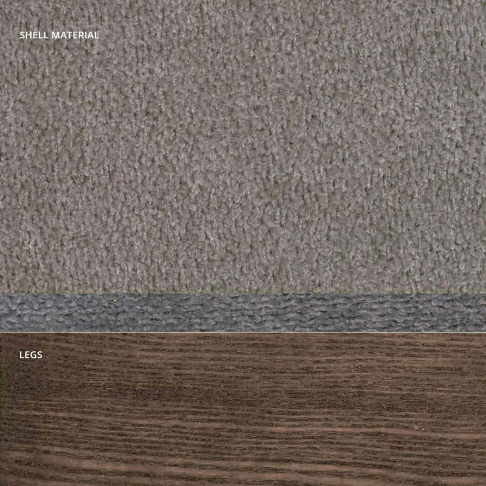 Obývací pokoj židle v látce a moderní dřevo vyrobené v Itálii, Oriella Viadurini