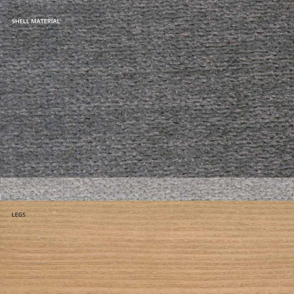 Obývací pokoj židle v látce a moderní dřevo vyrobené v Itálii, Oriella Viadurini