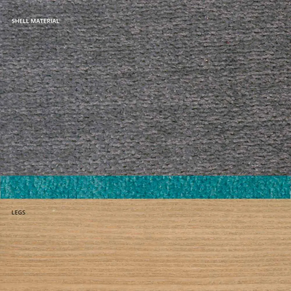 Obývací pokoj židle v látce a moderní dřevo vyrobené v Itálii, Oriella Viadurini