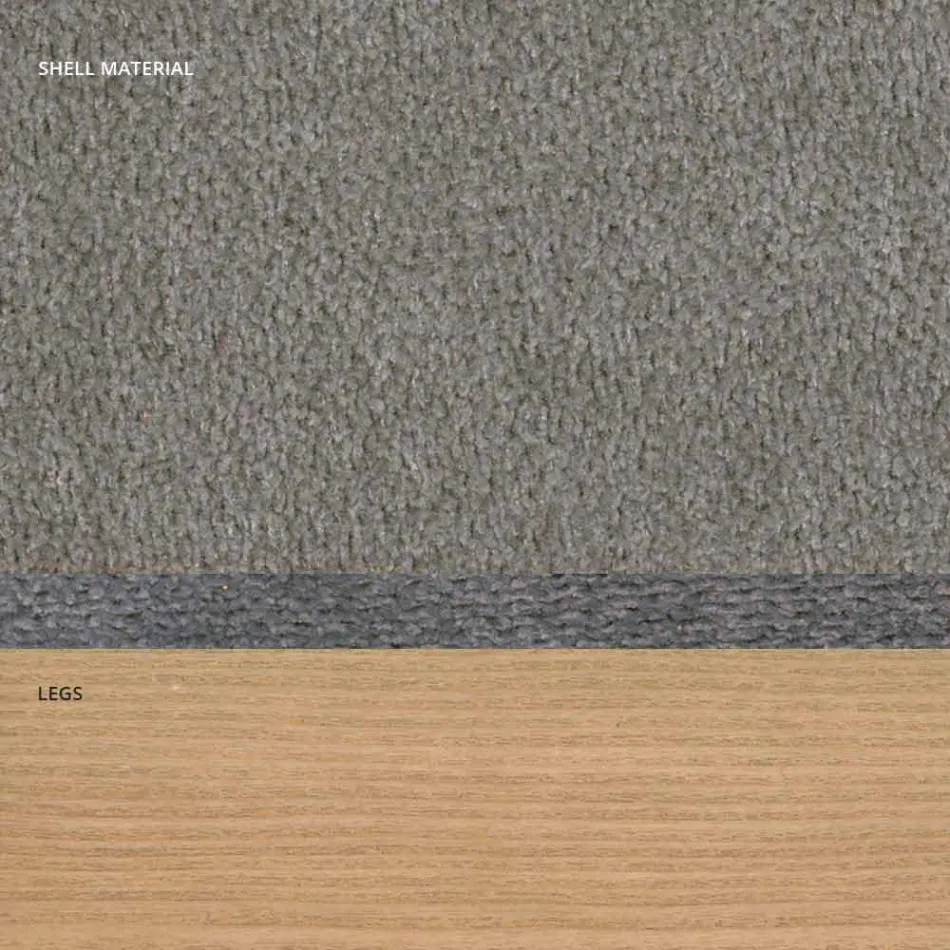 Obývací pokoj židle v látce a moderní dřevo vyrobené v Itálii, Oriella Viadurini