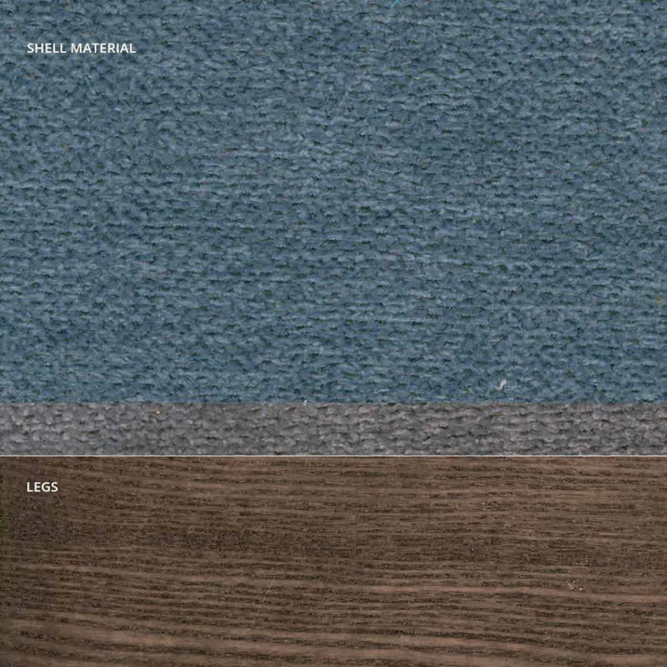 Obývací pokoj židle v látce a moderní dřevo vyrobené v Itálii, Oriella Viadurini