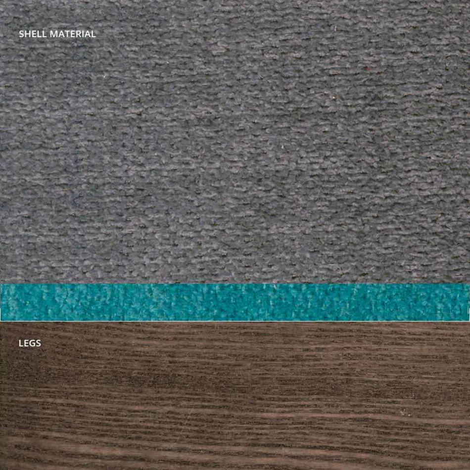 Obývací pokoj židle v látce a moderní dřevo vyrobené v Itálii, Oriella Viadurini