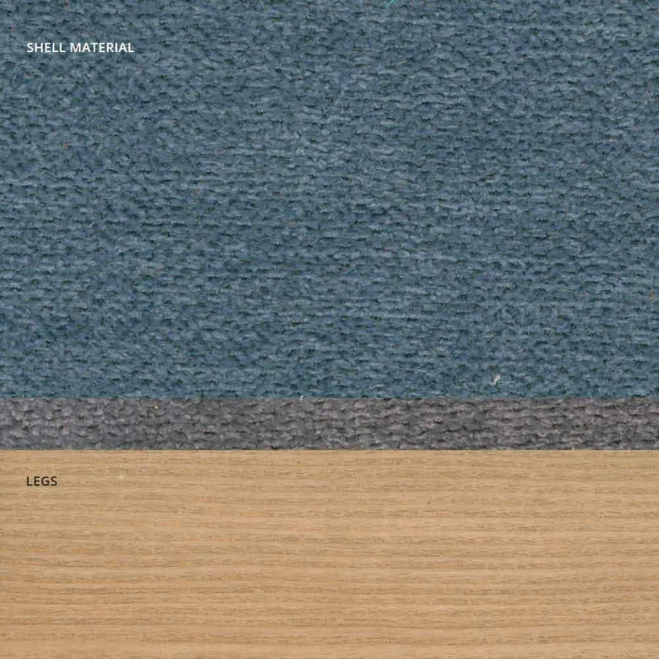 Obývací pokoj židle v látce a moderní dřevo vyrobené v Itálii, Oriella Viadurini