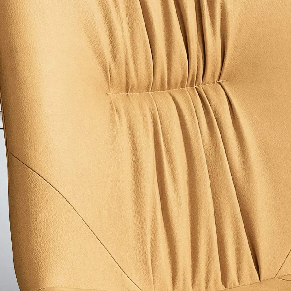 Židle do obývacího pokoje z vláknité tkaniny s koženým efektem a kovem Made in Italy - Gohan Viadurini