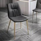 Židle do obývacího pokoje z vláknité tkaniny s koženým efektem a kovem Made in Italy - Gohan Viadurini