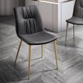 Židle do obývacího pokoje z vláknité tkaniny s koženým efektem a kovem Made in Italy - Gohan