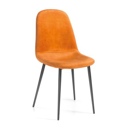 Židle do obývacího pokoje ze sametové látky, dřeva a oceli Made in Italy - Panda Viadurini