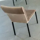 Židle do obývacího pokoje v sametové a černé struktuře odolné proti skvrnám - Haroon Viadurini