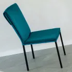 Židle do obývacího pokoje v sametové a černé struktuře odolné proti skvrnám - Haroon Viadurini