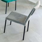 Židle do obývacího pokoje v sametové a černé struktuře odolné proti skvrnám - Haroon Viadurini