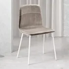 Židle do obývacího pokoje v barevném sametu, moderní a elegantní design - Bizet Viadurini