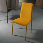 Židle do obývacího pokoje zcela čalouněná látkou Made in Italy - Lorelai Viadurini