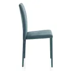 Židle do obývacího pokoje zcela čalouněná látkou Made in Italy - Lorelai Viadurini