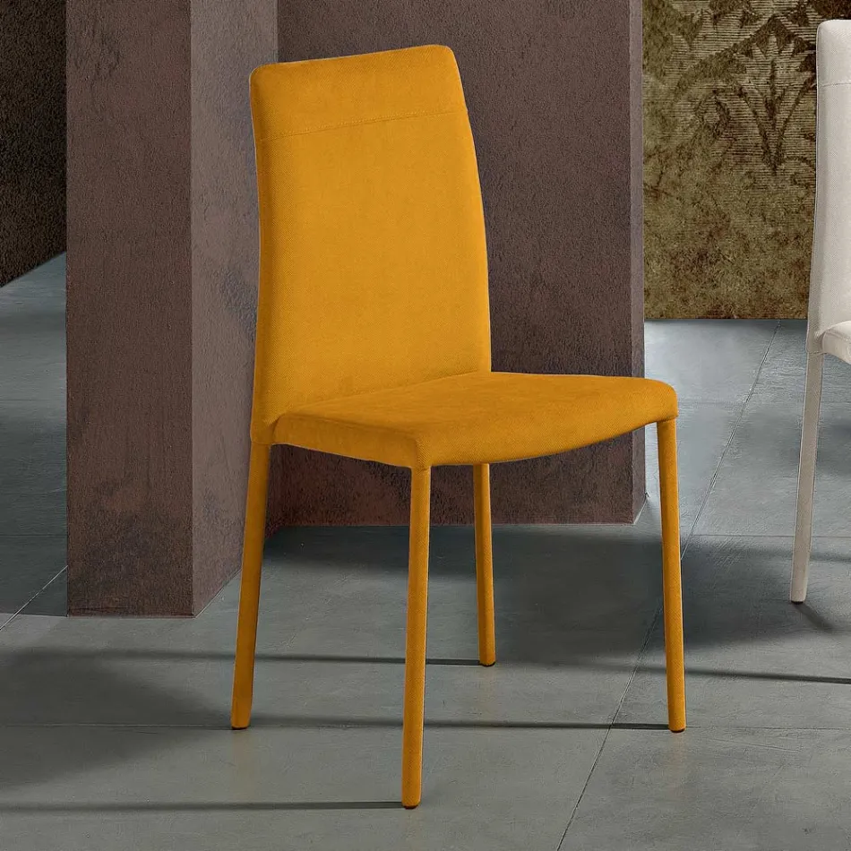 Židle do obývacího pokoje zcela čalouněná látkou Made in Italy - Lorelai Viadurini