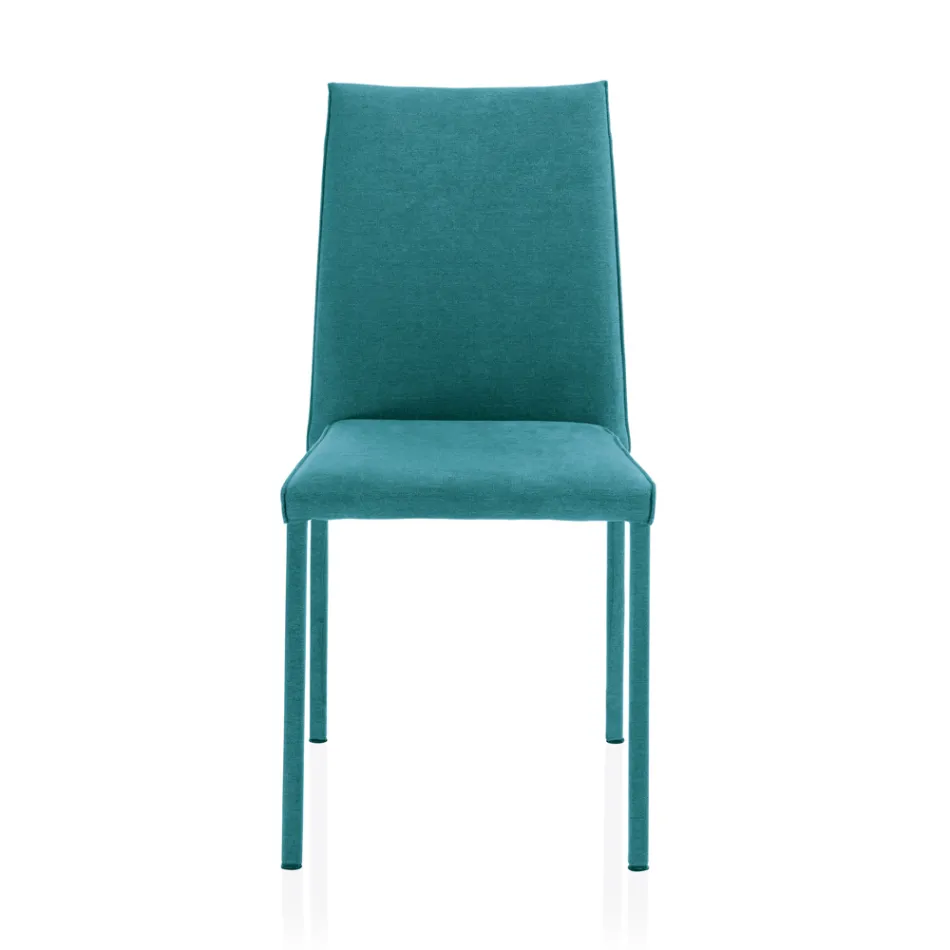 Židle do obývacího pokoje kompletně čalouněná látkou Made in Italy - Rosetta Viadurini