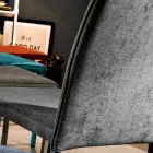 Židle do obývacího pokoje kompletně čalouněná látkou Made in Italy - Rosetta Viadurini