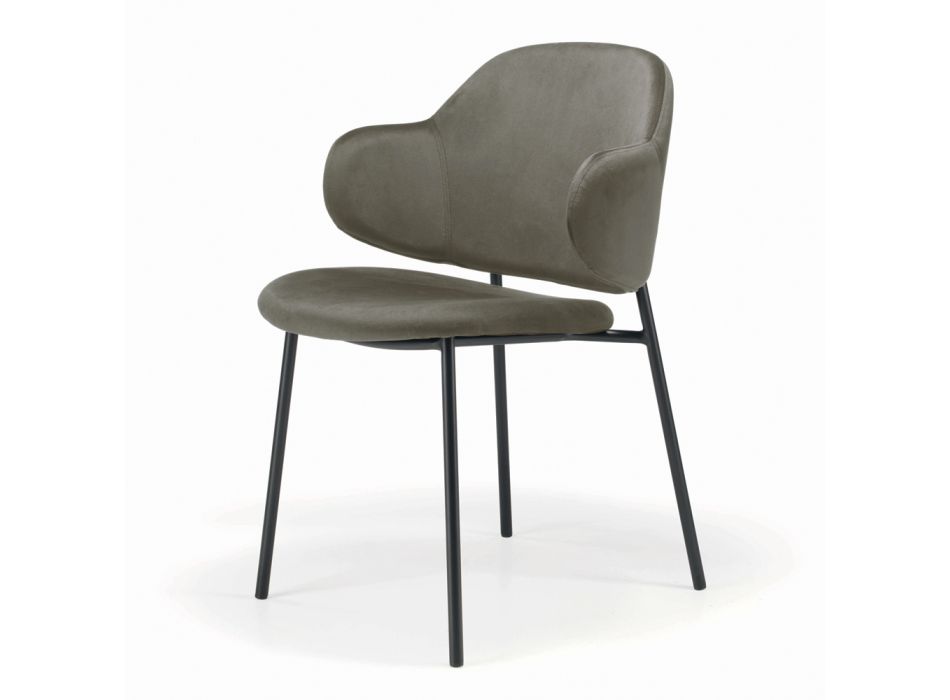 Židle do obývacího pokoje z oceli a sametu Made in Italy - Foggia Viadurini