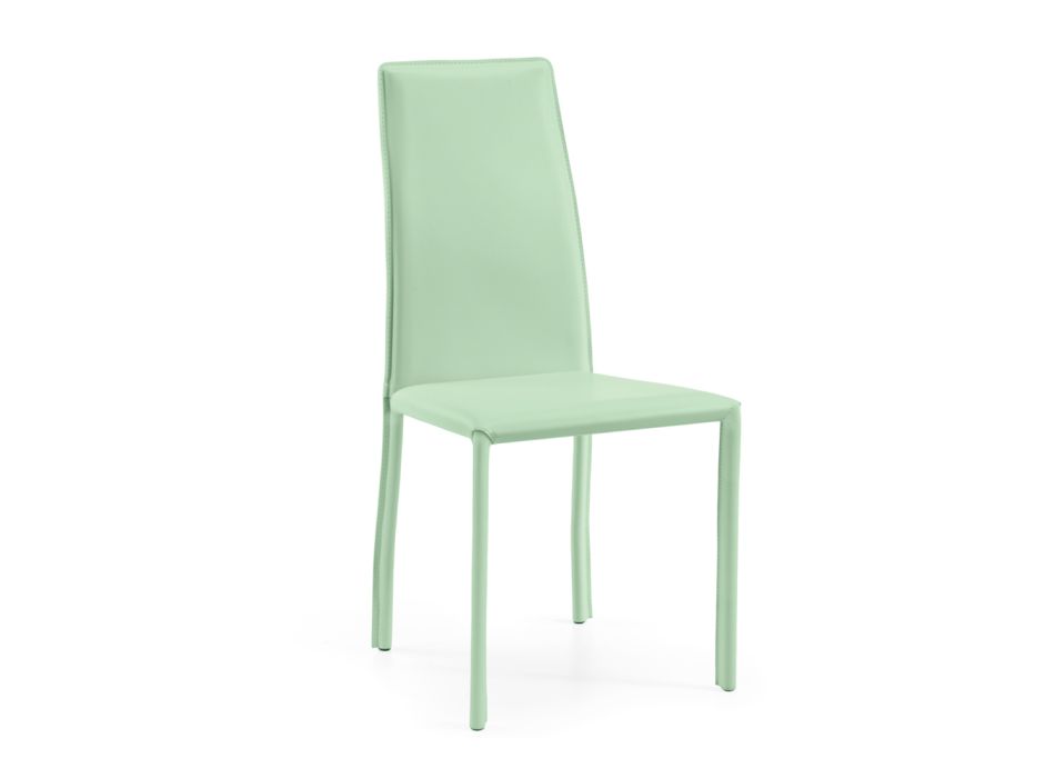 Židle do obývacího pokoje čalouněná vodou zelené kůže Made in Italy - květiny Viadurini