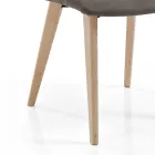 Židle do obývacího pokoje čalouněná v designu tkanin a jasanových nohou - Florinda Viadurini