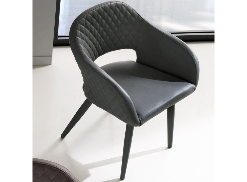 Sedák a nohy židle do obývacího pokoje z polstrované ekokůže 2 kusy - Cupiolo Viadurini