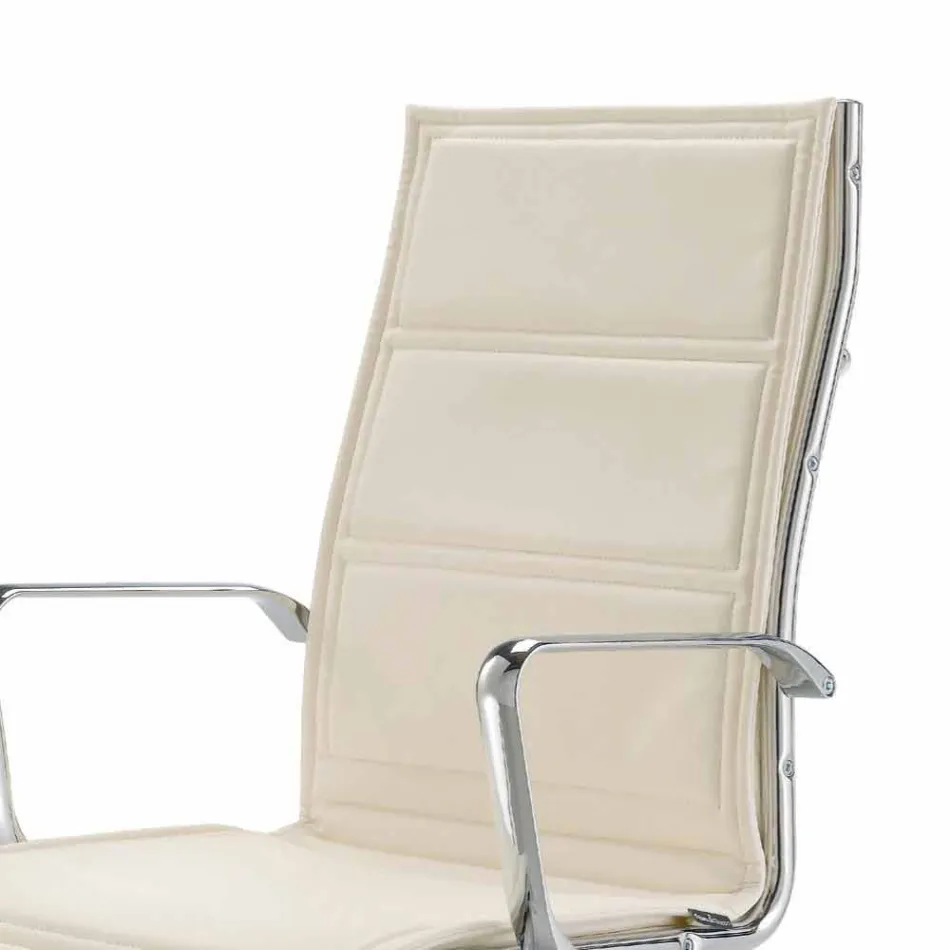 Kancelářská židle s monokokem z imitace kůže vyrobené v Itálii Agata Viadurini