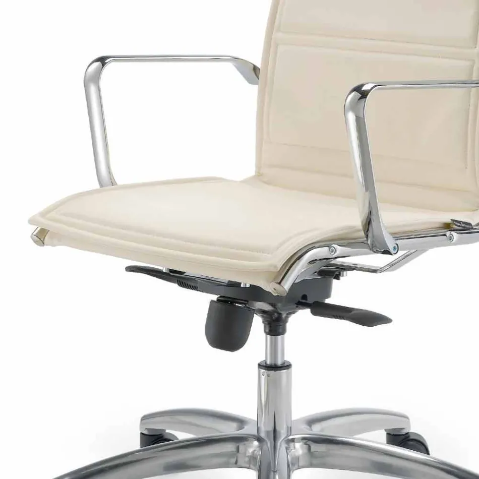 Kancelářská židle s monokokem z imitace kůže vyrobené v Itálii Agata Viadurini