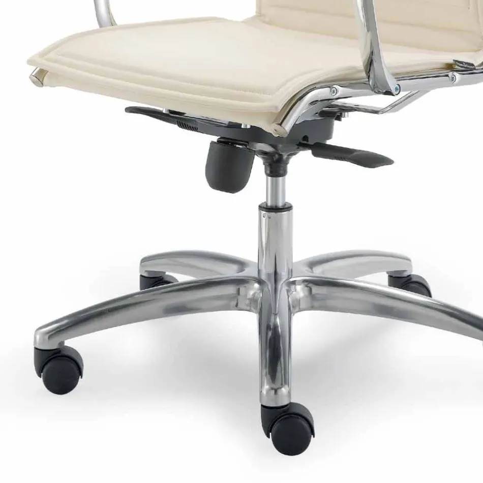 Kancelářská židle s monokokem z imitace kůže vyrobené v Itálii Agata Viadurini