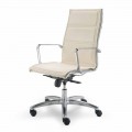 Kancelářská židle s monokokem z imitace kůže vyrobené v Itálii Agata