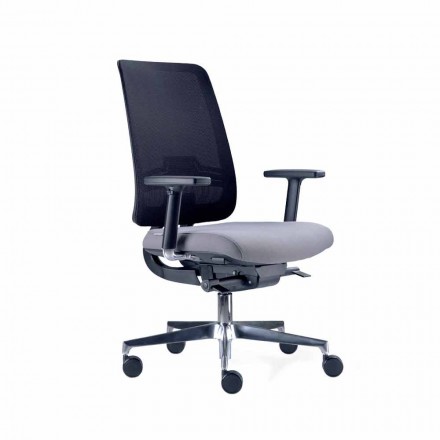 Kancelářská židle s otočnými koly v černé a textilní Tecnorete - Menaleo Viadurini