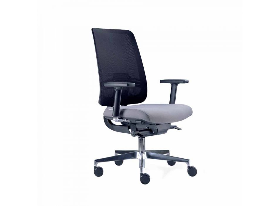 Kancelářská židle s otočnými koly v černé a textilní Tecnorete - Menaleo Viadurini