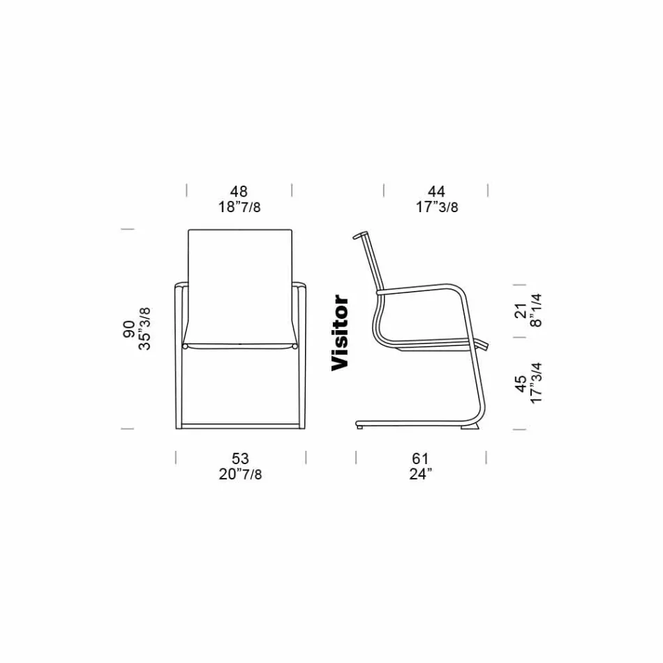 Ergonomická kancelářská židle na saně s područkami Made in Italy - Filanna Viadurini