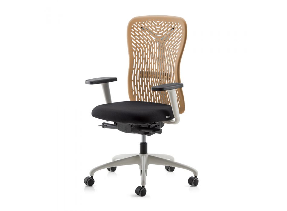 Ergonomická a otočná kancelářská židle s područkami a bílou strukturou - Fulvio Viadurini