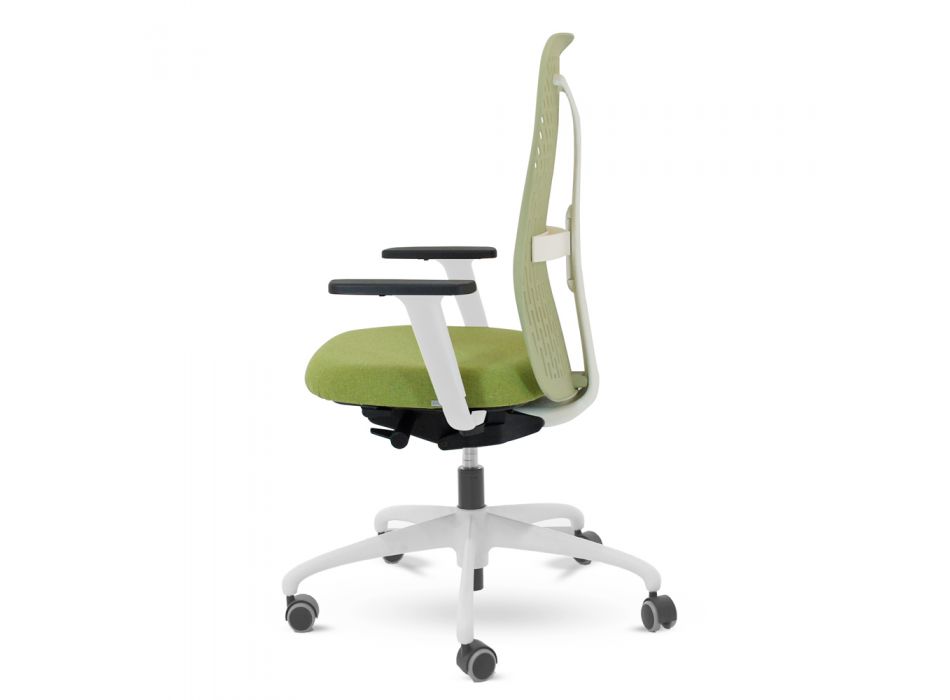 Ergonomická a otočná kancelářská židle s područkami a bílou strukturou - Fulvio Viadurini