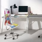 Otočná kancelářská židle z oceli a ekokůže s kartonovým potiskem - Lollo Viadurini