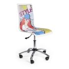 Otočná kancelářská židle z oceli a ekokůže s kartonovým potiskem - Lollo Viadurini