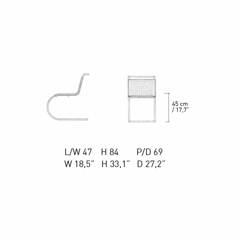 Kancelářská židle z přírodní třtiny a chromované oceli vyrobená v Itálii - Formentera Viadurini