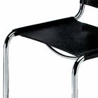 Kožená kancelářská židle s chromovanou ocelovou konstrukcí vyrobena v Itálii - Elite Viadurini