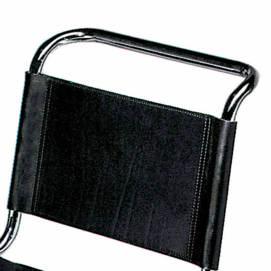 Kožená kancelářská židle s chromovanou ocelovou konstrukcí vyrobena v Itálii - Elite Viadurini