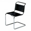 Kožená kancelářská židle s chromovanou ocelovou konstrukcí vyrobena v Itálii - Elite