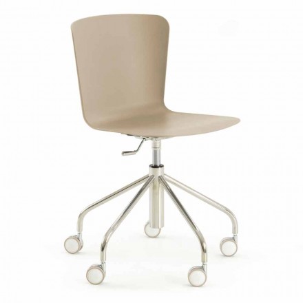 Kancelářská židle z polypropylenu s pochromovanou základnou vyrobená v Itálii - Plutonio Viadurini