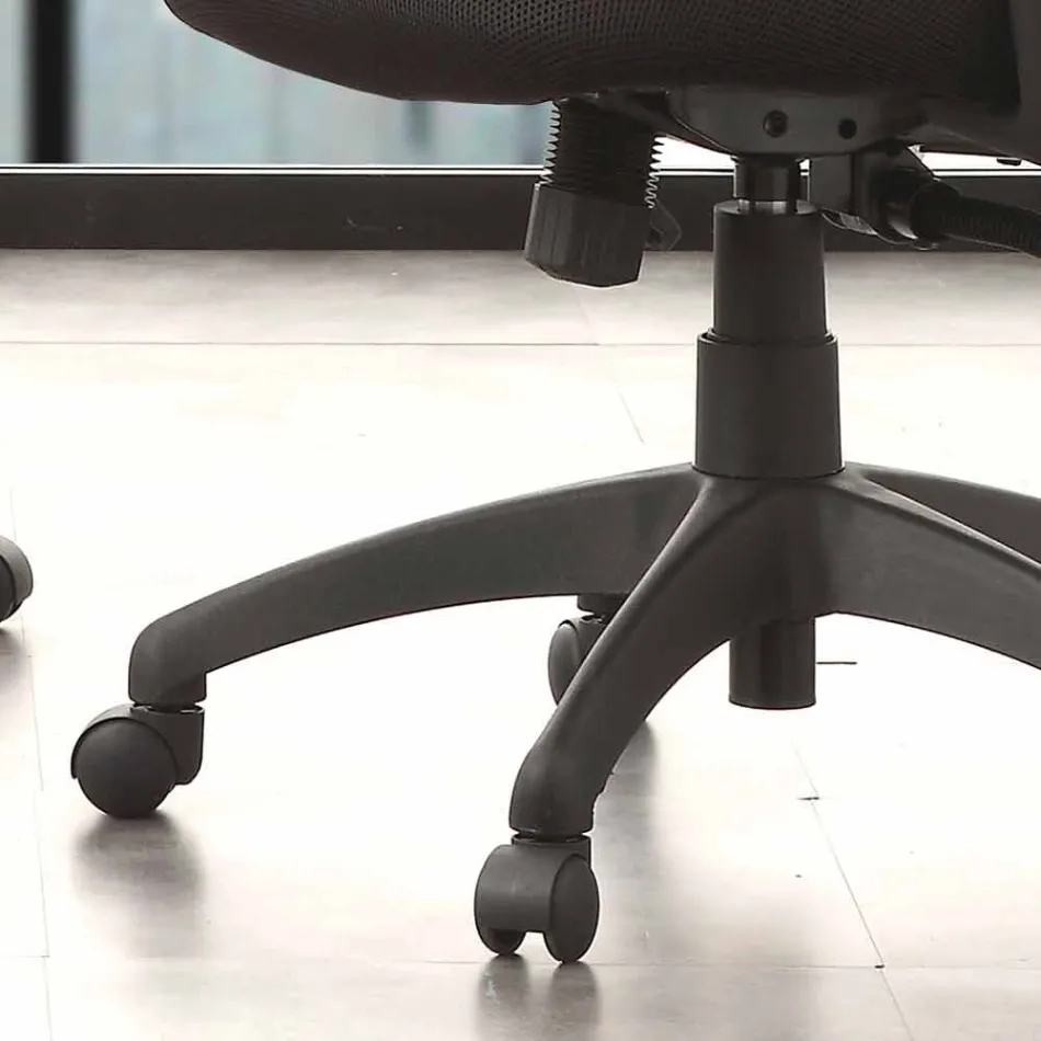 Semi-Directional Office Chair v Black Tecnoete - Gerlanda Viadurini