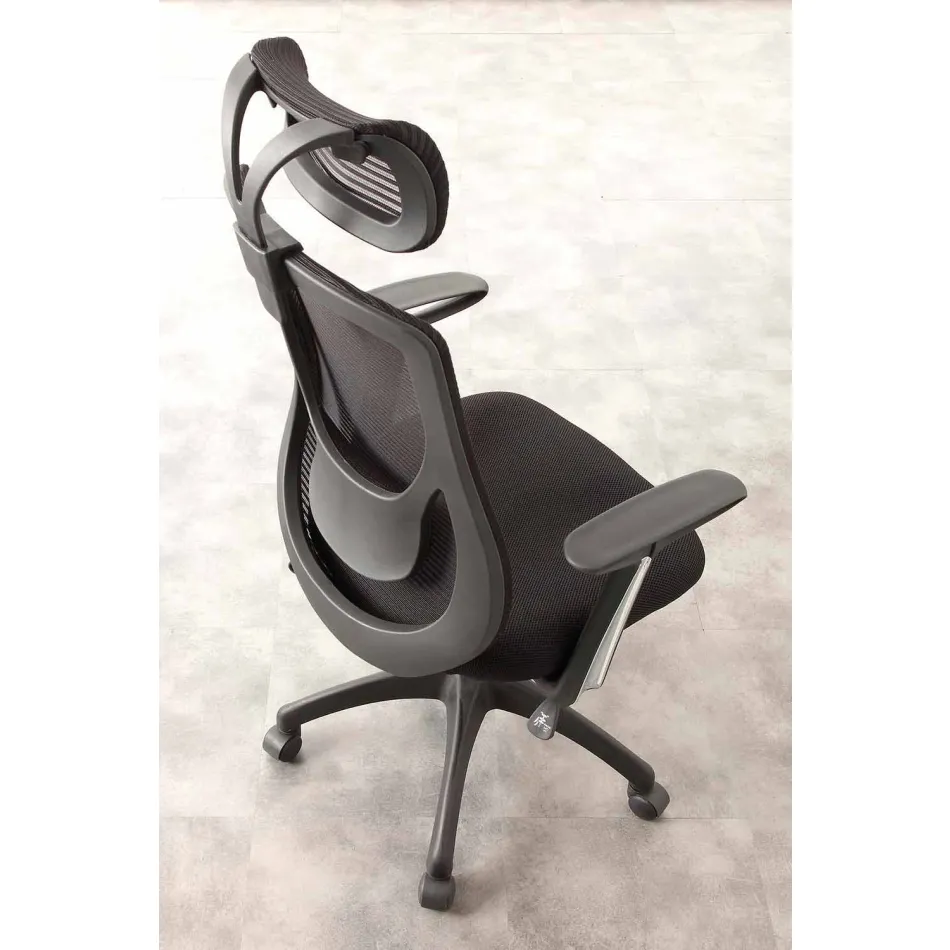 Semi-Directional Office Chair v Black Tecnoete - Gerlanda Viadurini